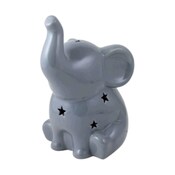 Wholesale - Ceramic Sitting Elephant with Cut Out Stars and LED Lighting C/P 6, UPC: 634894095189